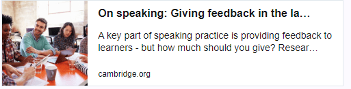 feedback on speaking